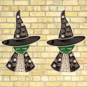 New Wicked Witch Wizard of Oz Rhinestone Earrings Elphaba Disney‎